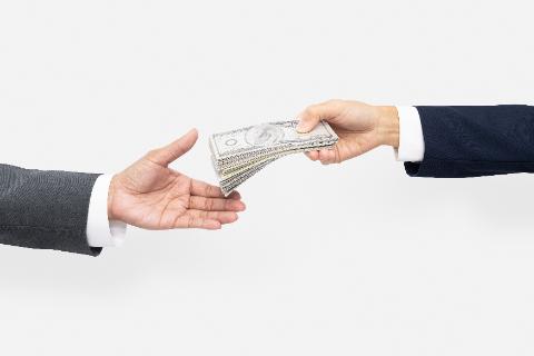 people exchanging money